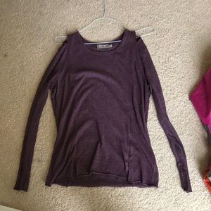Purple long sleeve with shoulder slits